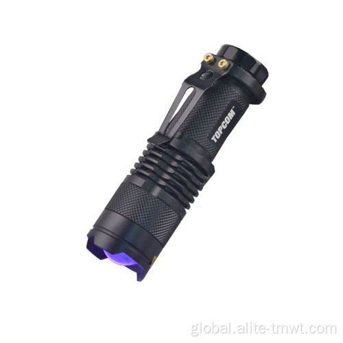 China Powerful Zoomable 395nm UV Torch Light Pocket Flashlight High Lumens for Camping Outdoor Emergency Use Factory